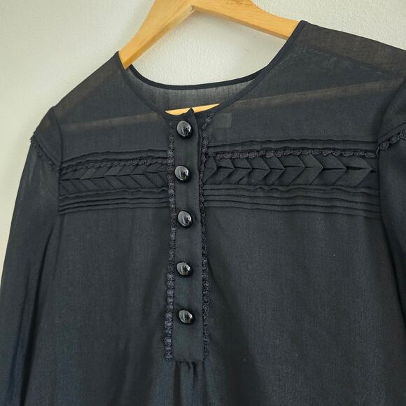 By Melane Birger Black Sheer Tunic Mini Dress EU 38 US 6 Minimalist Twee - Picture 2 of 9